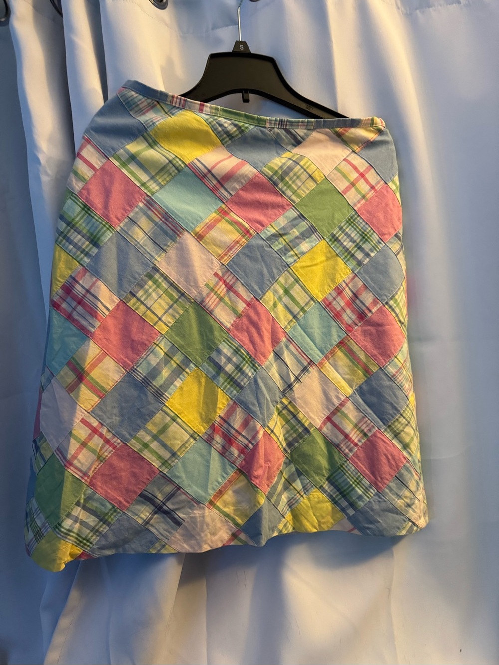 Brooks Brothers Pastel Patchwork A-Line Skirt - Pink, Blue, Yellow, Green